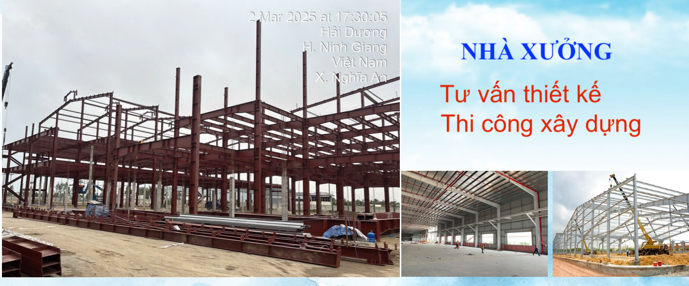 Thiết kế thi công xây dựng nhà xưởng